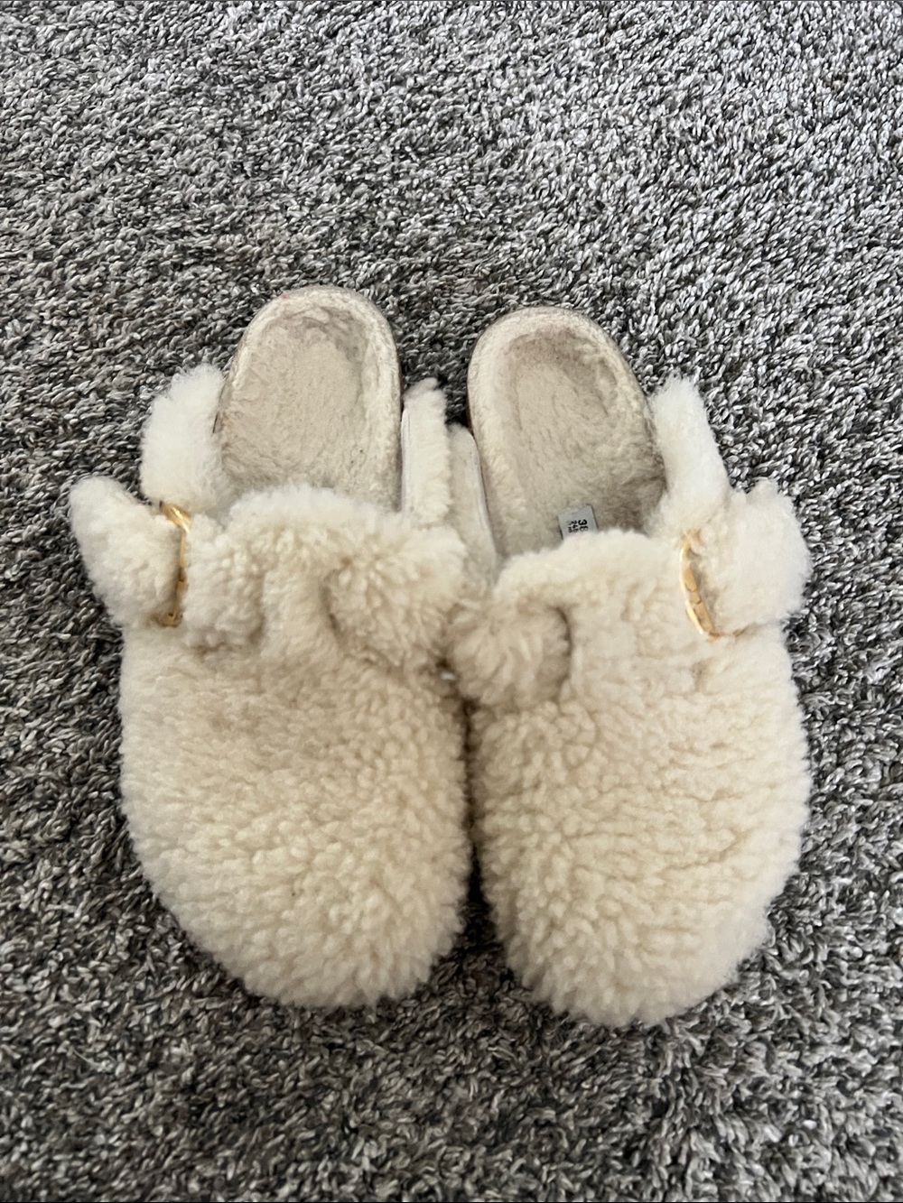 Birkenstock Shearling Boston Big Buckle Clogs
